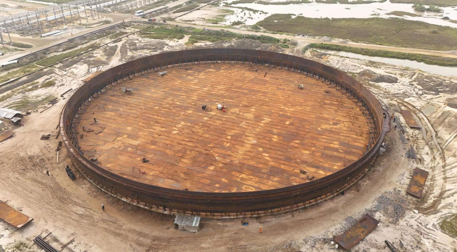 Aerial View Tank Foundation Ring